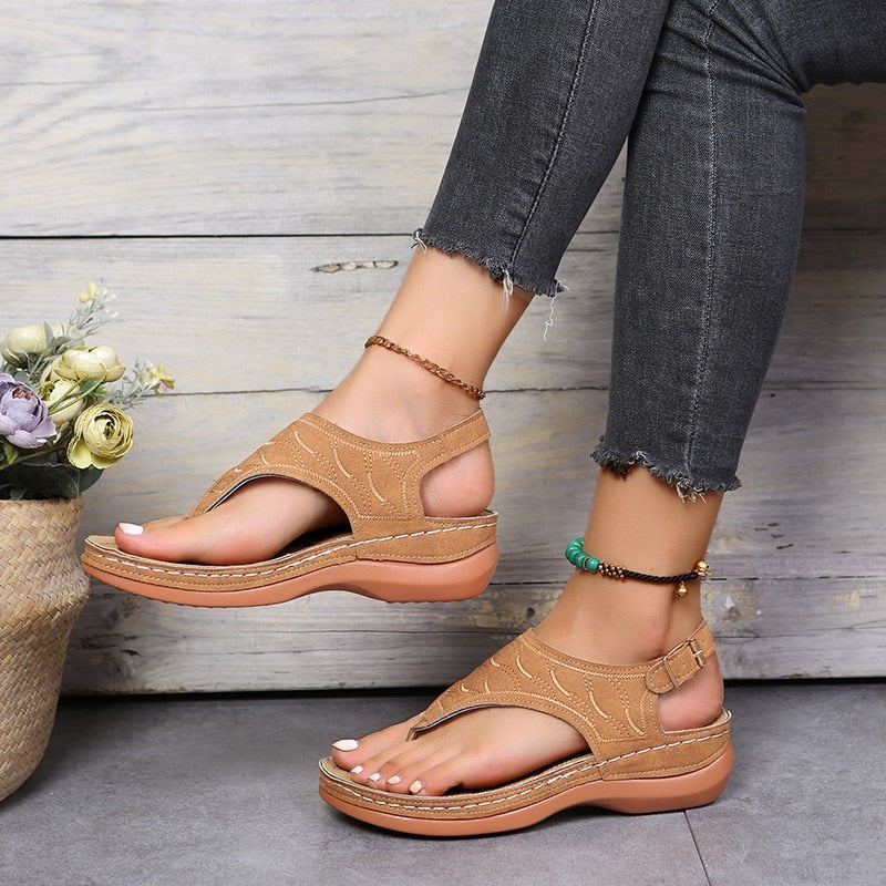 Summer Oxford Women Sandals Flats Slippers Pu Leather