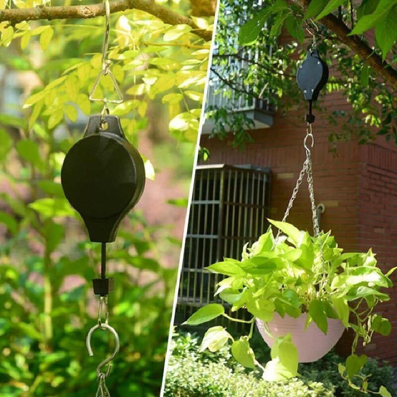 Plant Pulley Retractable Pull Down Hanging Planters for Garden Pot