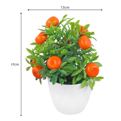 Artificial Plant Bonsai Orange Pomegranate Fruit Tree