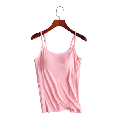 Women's Camisole Tops with Built in Bra Neck Vest