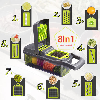 8In1 Multifunctional Vegetable Cutter Potato Slicer