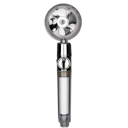 Propeller Driven Handheld Shower Head High Pressure Water