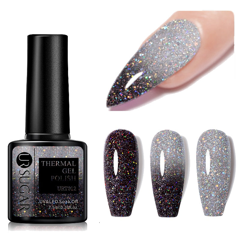 Beauty Thermal Ultra-thin Glitter 3 Colors Soak Off Nail Art Gel