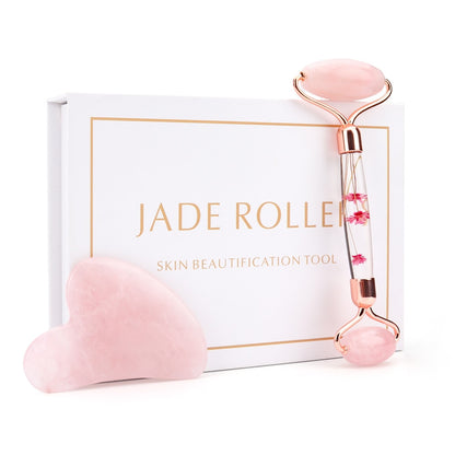 Beauty Natural Facial Massager Double Heads Jade Stone Roller Skin Care