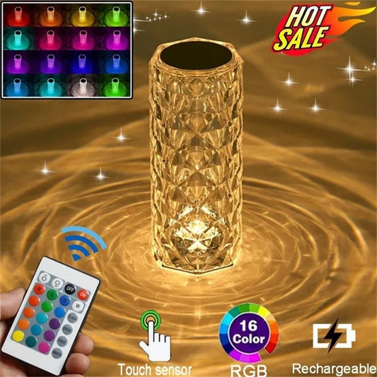 3/16 Colors LED Crystal Table Lamp Projector