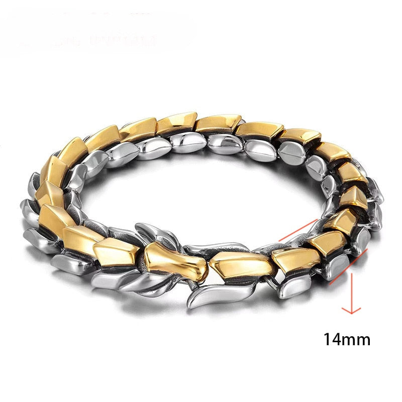 Hip Hop Silver Dragon Head Dragon Lin Bracelet