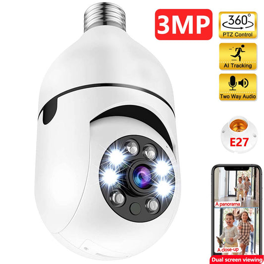 3MP E27 Bulb Camera WiFi Home Security