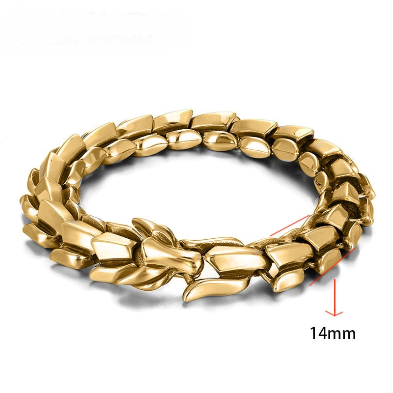 Hip Hop Silver Dragon Head Dragon Lin Bracelet
