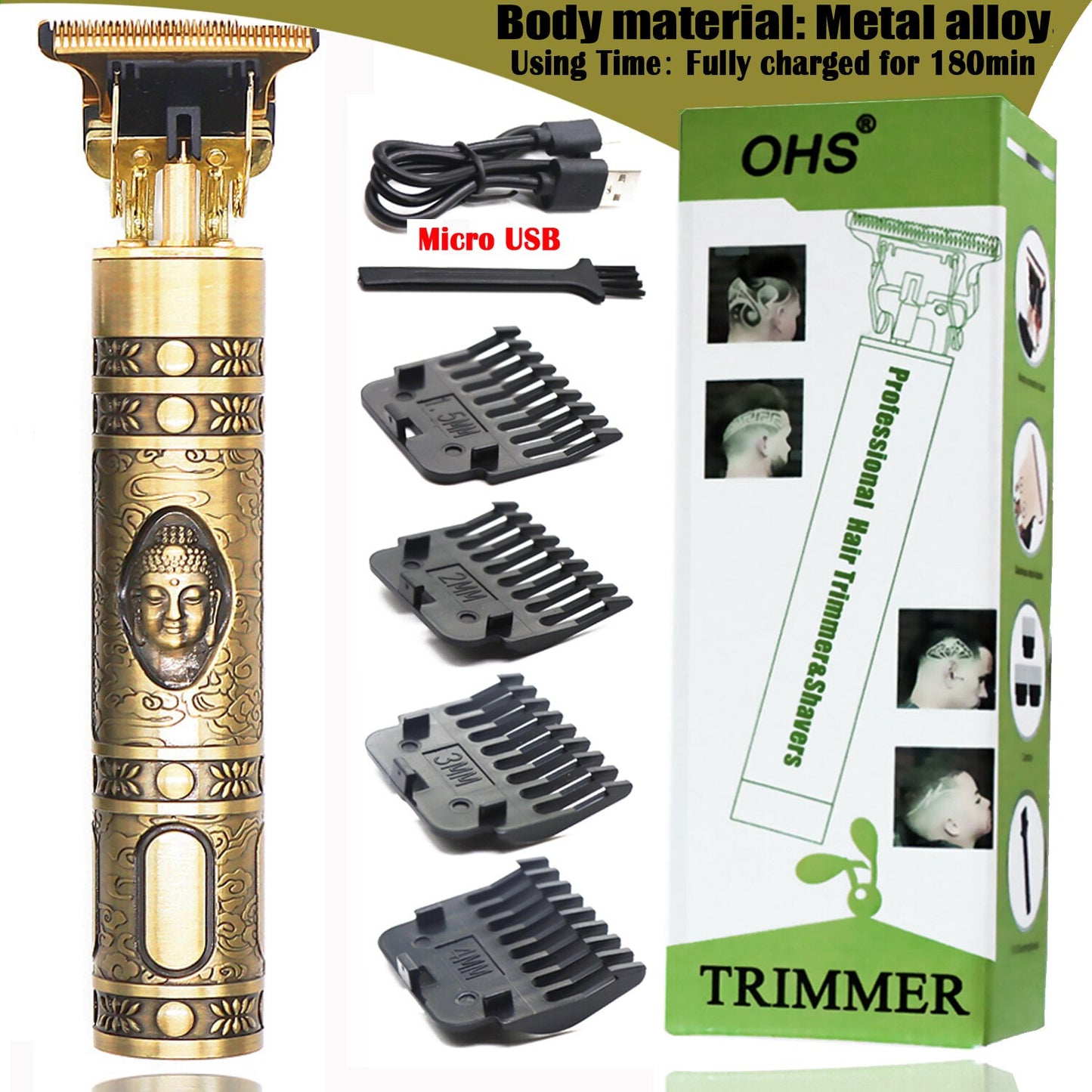 USB T9 Hair Clipper Professional Electric hair trimmer