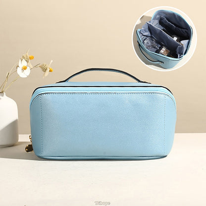 Large-Capacity Makeup Leather Cosmetic Bag