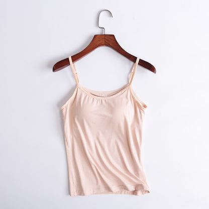 Women Camisole Tops with Built in Bra Neck Vest