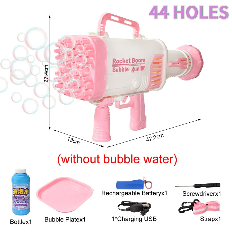 Kid Outdoor Gatling Bubble Gun Toy Electric Automatic Bubble