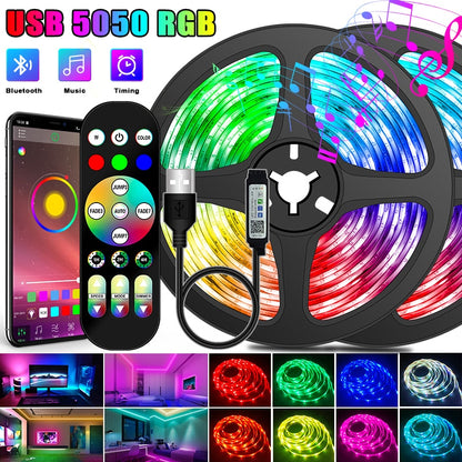 LED Strip Lights Bluetooth USB SMD 5V RGB LED Lamp