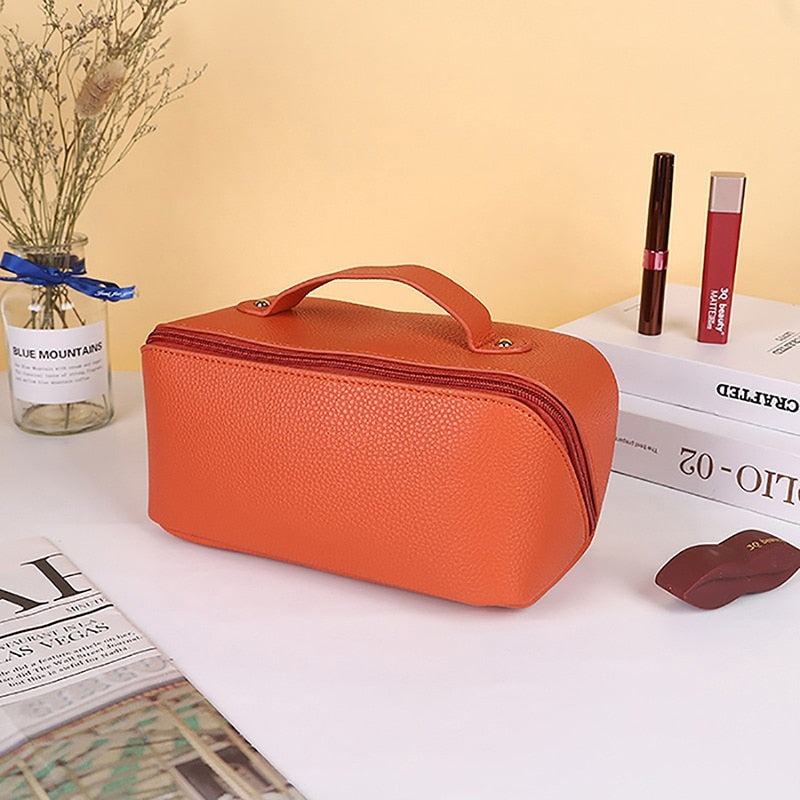 New Large Makeup Bag Leather Cosmetic Bag