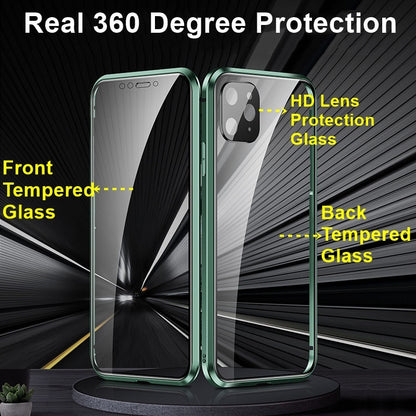 360 Magnetic Adsorption Metal Case Glass Cover