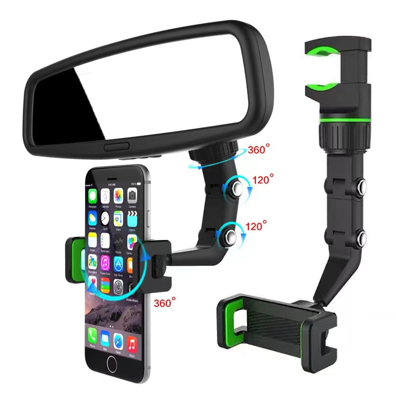 Car Phone Holder Multifunctional Rearview Mirror