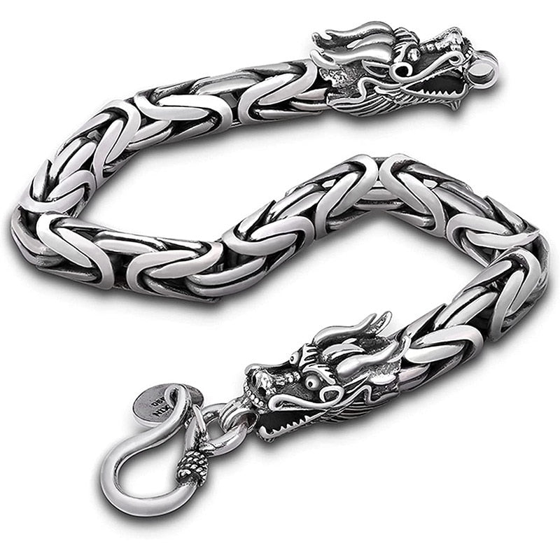 Hip Hop Silver Dragon Head Dragon Lin Bracelet