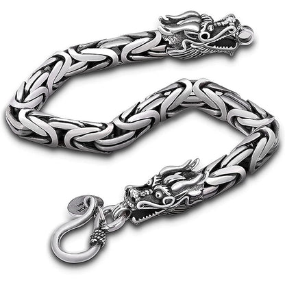 Hip Hop Silver Dragon Head Dragon Lin Bracelet