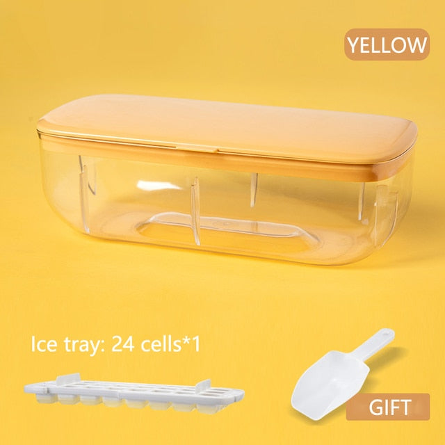 Silicone Ice Mold And Storage box 2 In 1 Ice Cube Tray