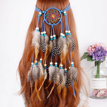 Boho Feather Headband for Woman Festival Hair Accessories