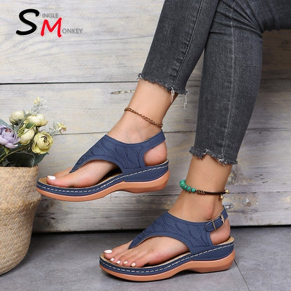 Summer Oxford Women Sandals Flats Slippers Pu Leather