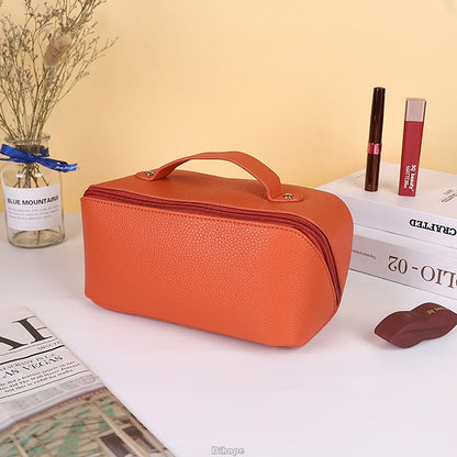 Large-Capacity Makeup Leather Cosmetic Bag