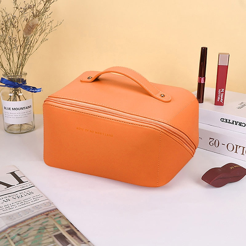 Large-Capacity Makeup Leather Cosmetic Bag