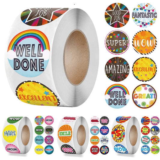 Cute Reward Stickers Roll with Word Motivational Stickers