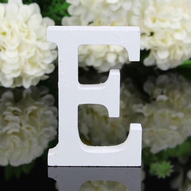 Freestanding Wood Wooden Letters White Alphabet Design