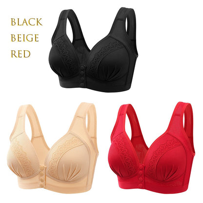 3 Pieces New Arrival Large Size Front Button Gather Bra