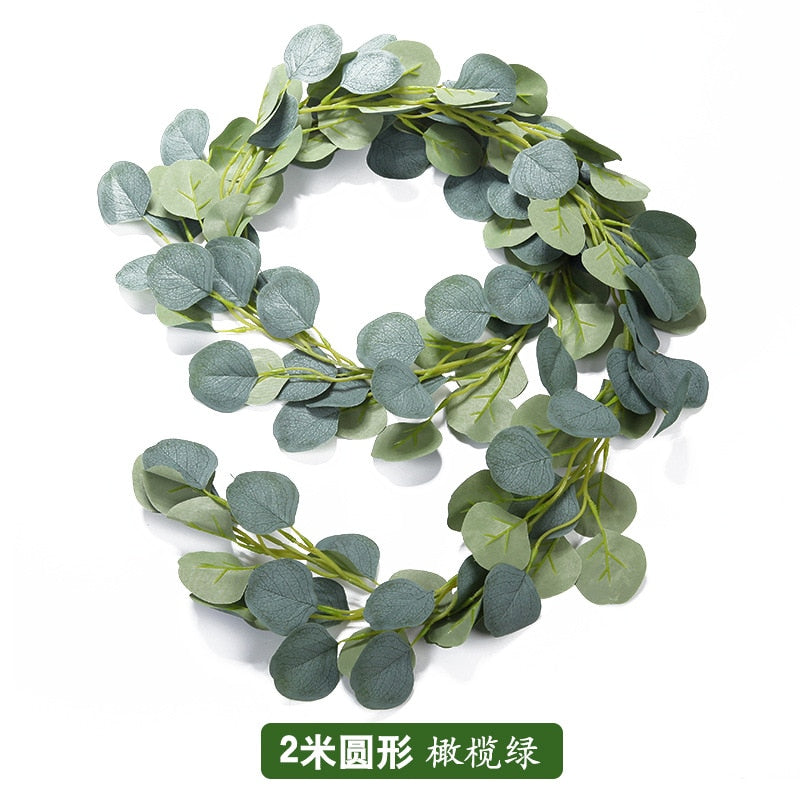 Green Eucalyptus Leaves Garland Wisteria Artificial Flowers