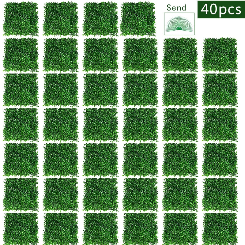 Artificial Plants Grass Wall Backdrop Flowers Boxwood
