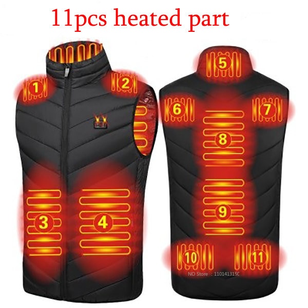 17 Pieces Areas Heated Vest Jacket Electrically Heated