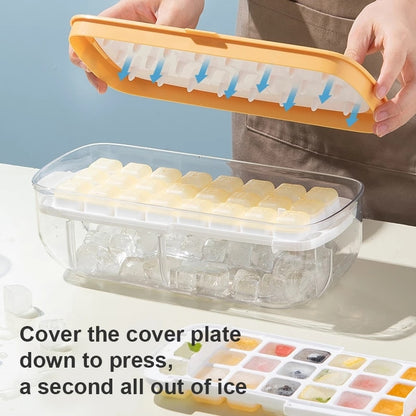 Silicone Ice Mold And Storage box 2 In 1 Ice Cube Tray