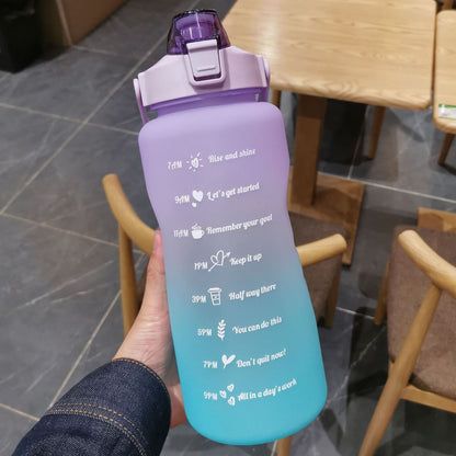2 Liter Water Bottle with Straw Portable Travel Bottles