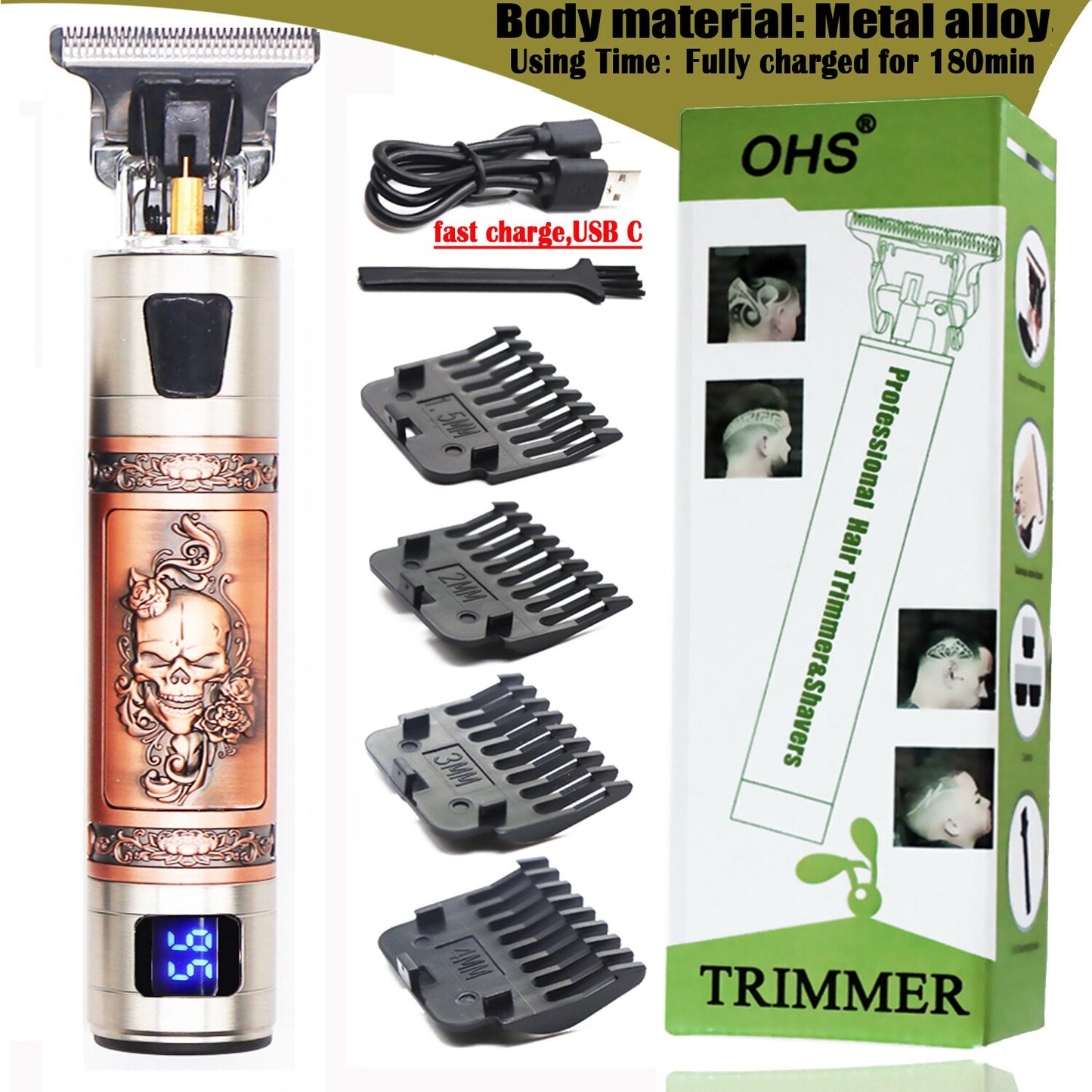 USB T9 Hair Clipper Professional Electric hair trimmer