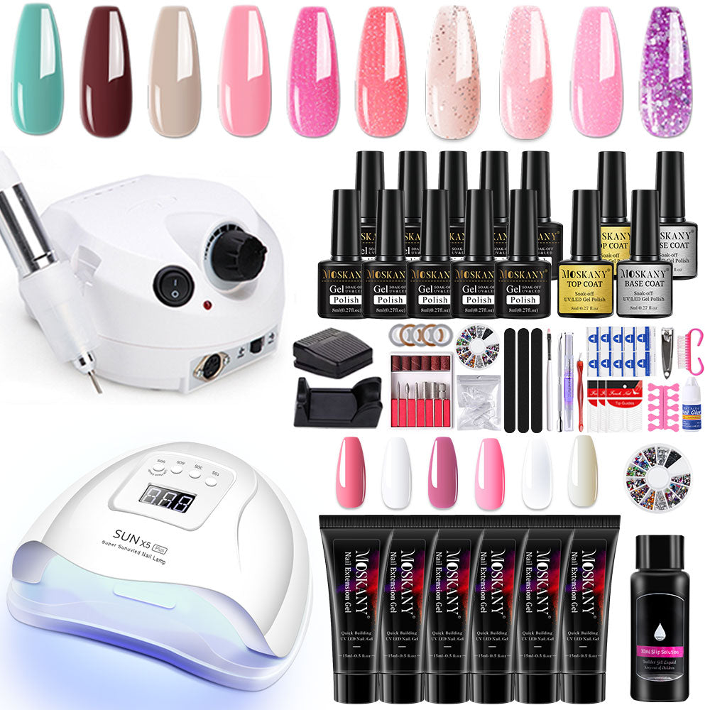 Beauty Nail Set With Nail Lamp Nail Dryer Nail Drill Machine Manicure Set Nail Art Tool