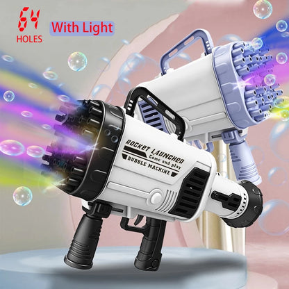 Gatling Bubble Gun with Light Upgraded Electric Flashing Bubble