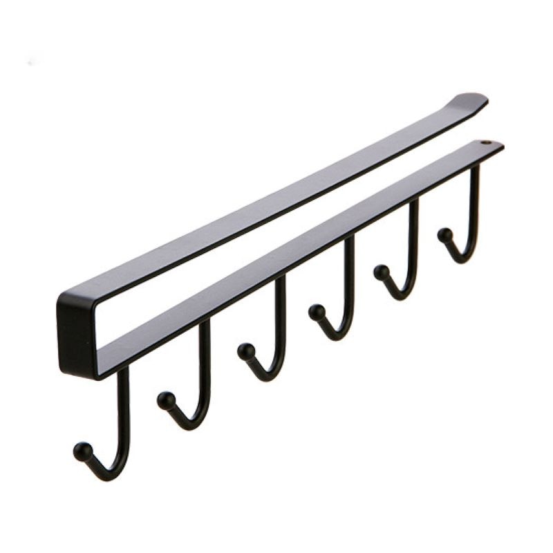 Iron 6 Hooks Storage Shelf Wardrobe Cabinet