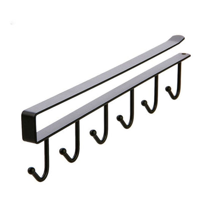 Iron 6 Hooks Storage Shelf Wardrobe Cabinet