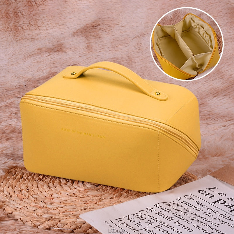 Large-Capacity Makeup Leather Cosmetic Bag