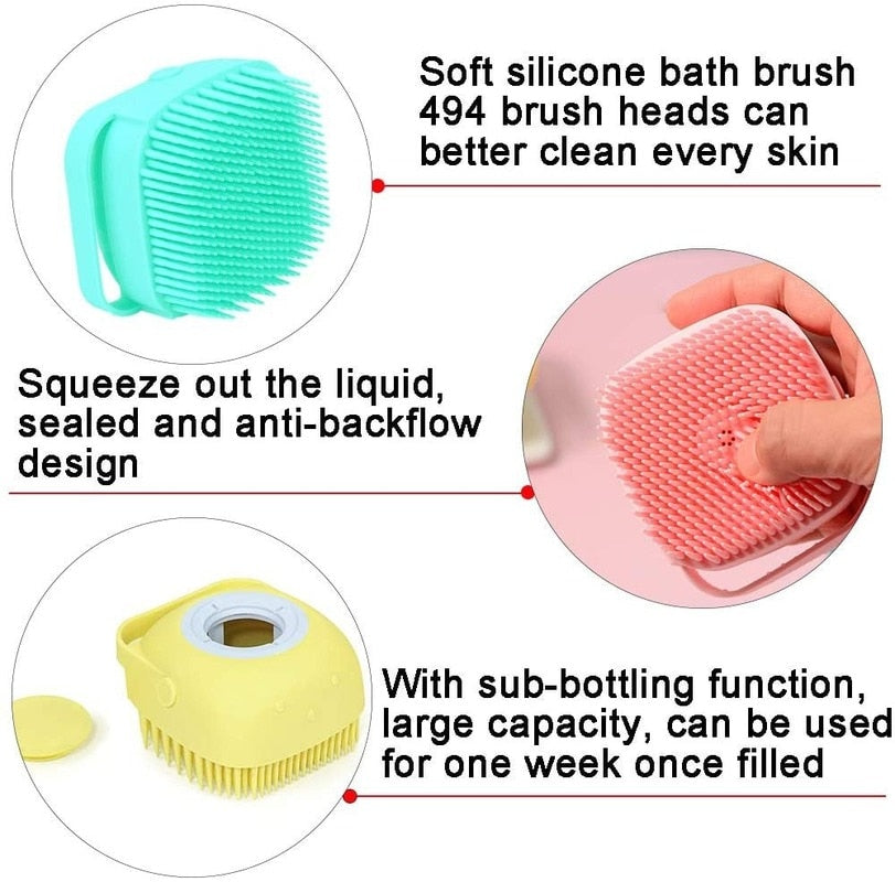 Cat Dog Shampoo Brush pet Silicone Bathroom Comb