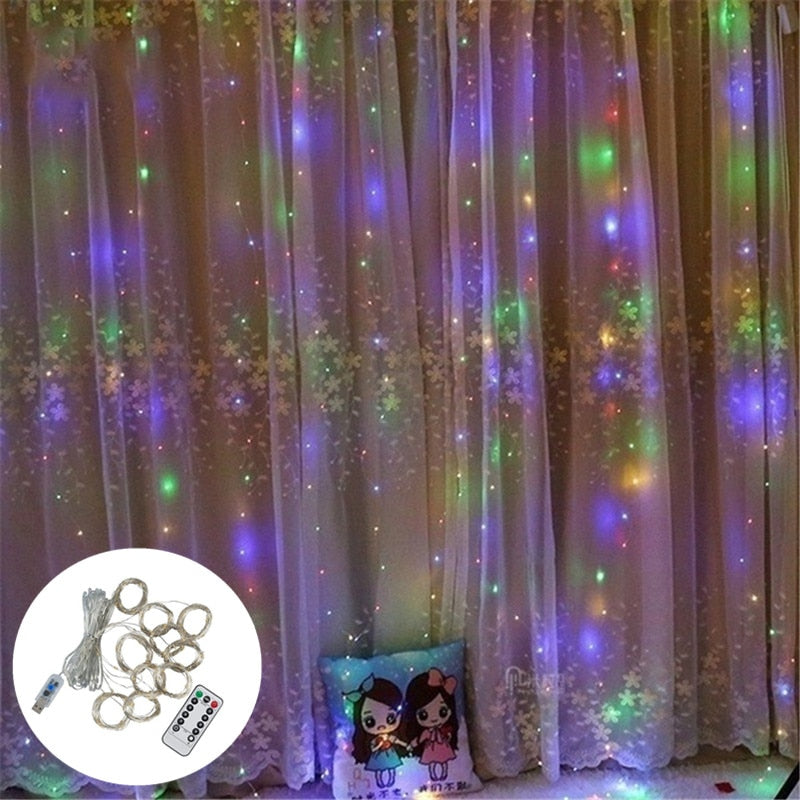 Christmas Garland LED Fairy Lights Curtain String Lights