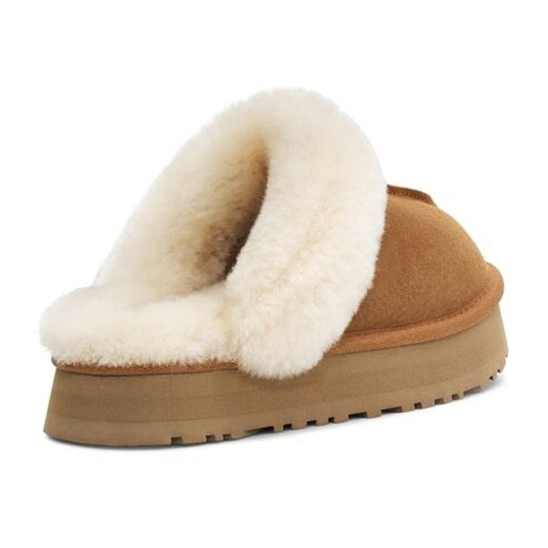 Winter Plush Cotton Slippers Women Flats Shoes