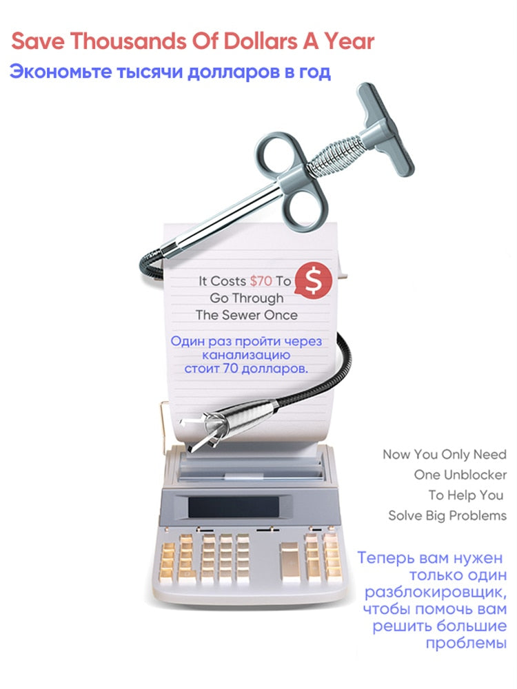 Sewer Pipe Unblocker Snake Spring Pipe Dredging Tool