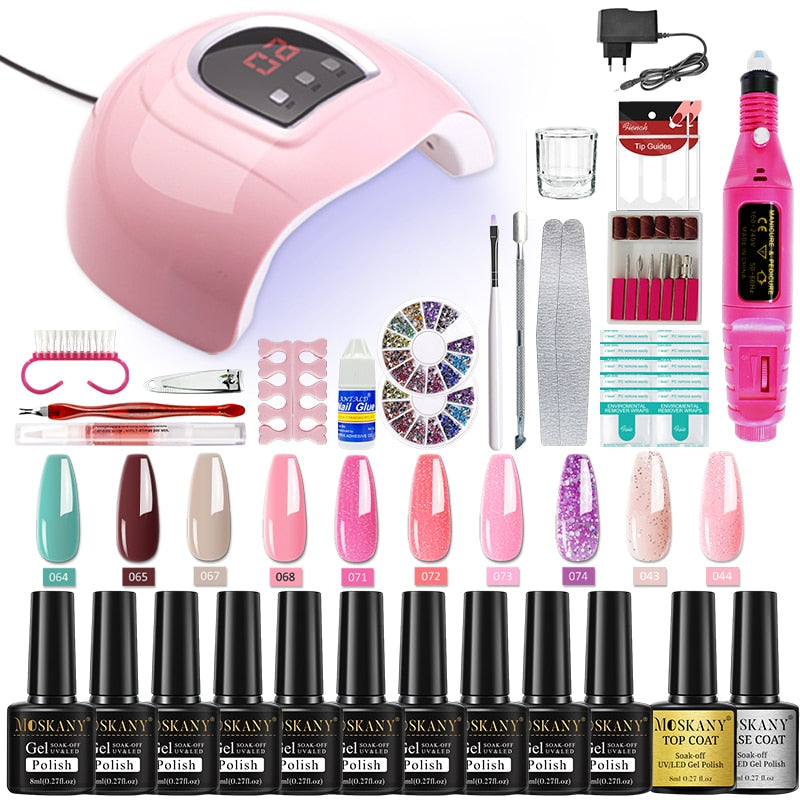 Beauty Nail Set With Nail Lamp Nail Dryer Nail Drill Machine Manicure Set Nail Art Tool