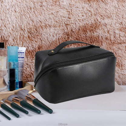 Large-Capacity Makeup Leather Cosmetic Bag