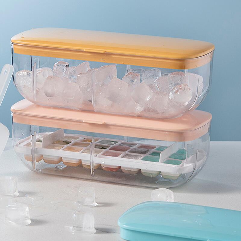 Silicone Ice Mold And Storage box 2 In 1 Ice Cube Tray
