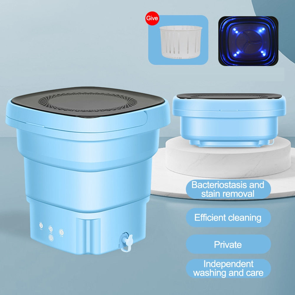 Folding Portable Washing Machine With Dryer Bucket