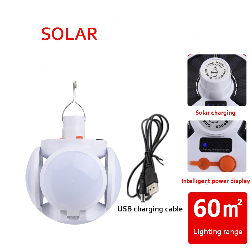 Portable LED Bulb Folding Solar Outdoor Light Emergency Solar